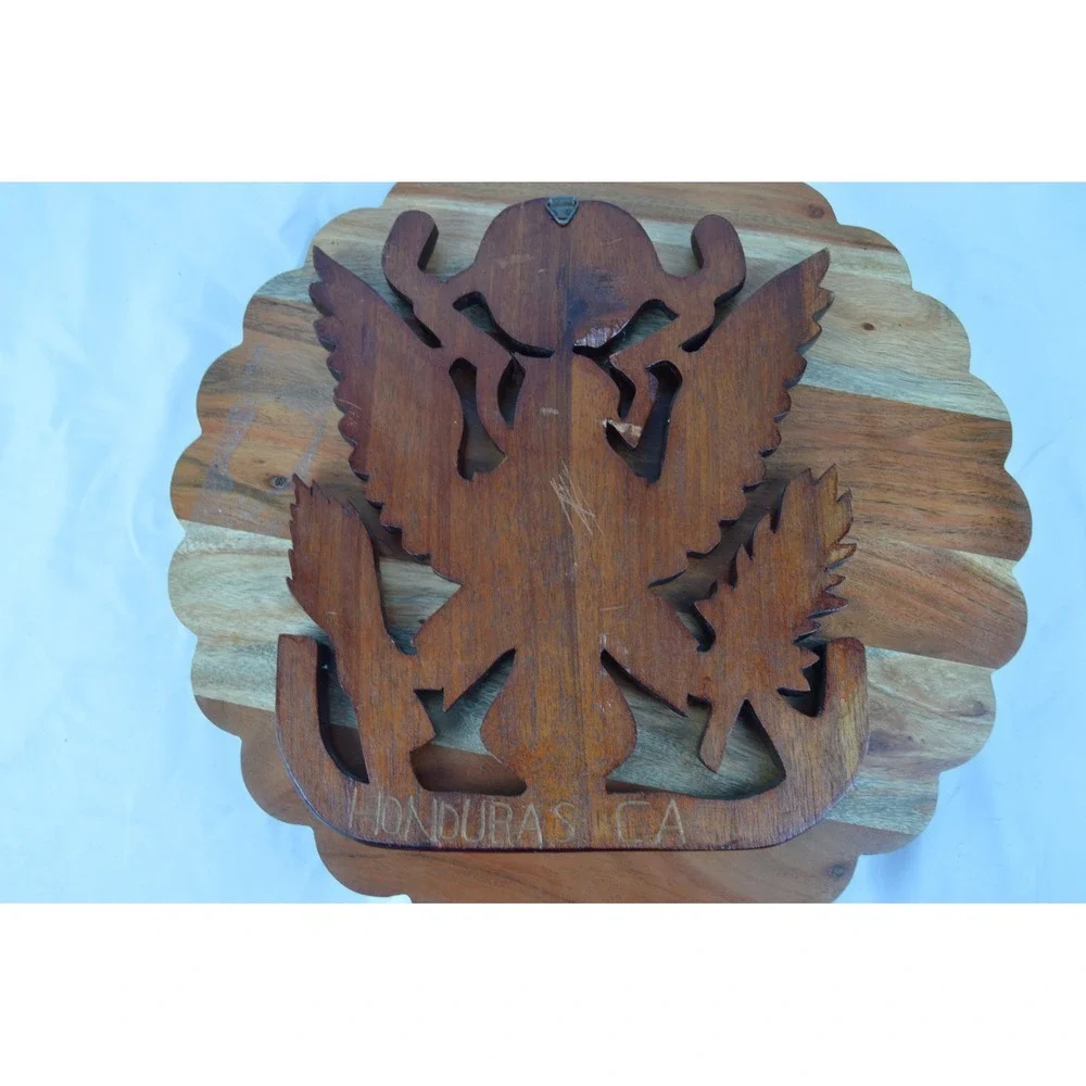 Vintage Wooden United States of America Eagle From Honduras 12x10 Inches